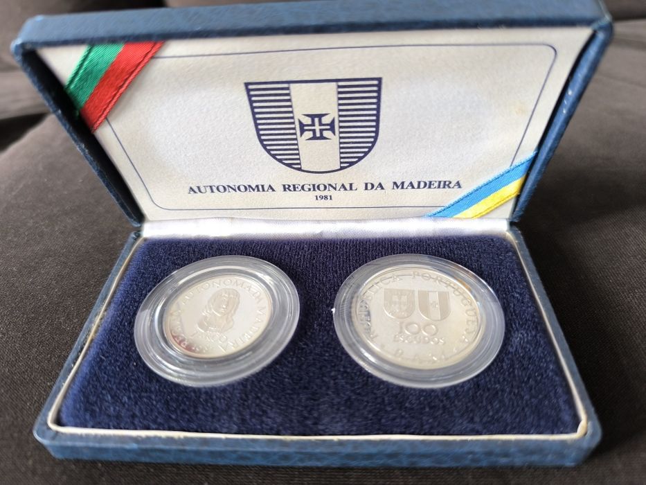 2 Moedas Madeira PRATA PROOF
