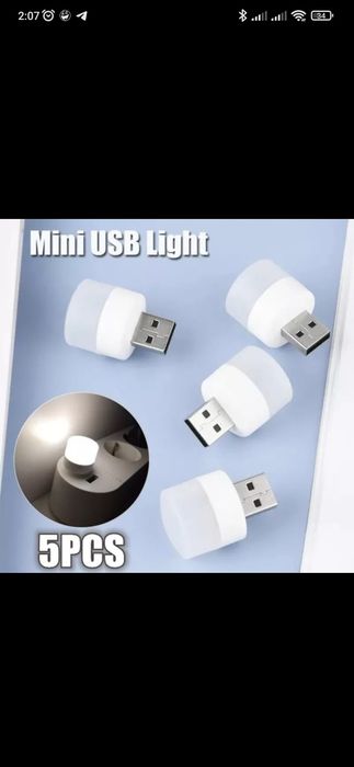 Лампа 5w usb..  5шт лампочки на акб