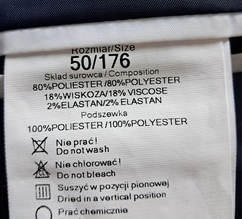 Garnitur męski krata r. L niebieski
