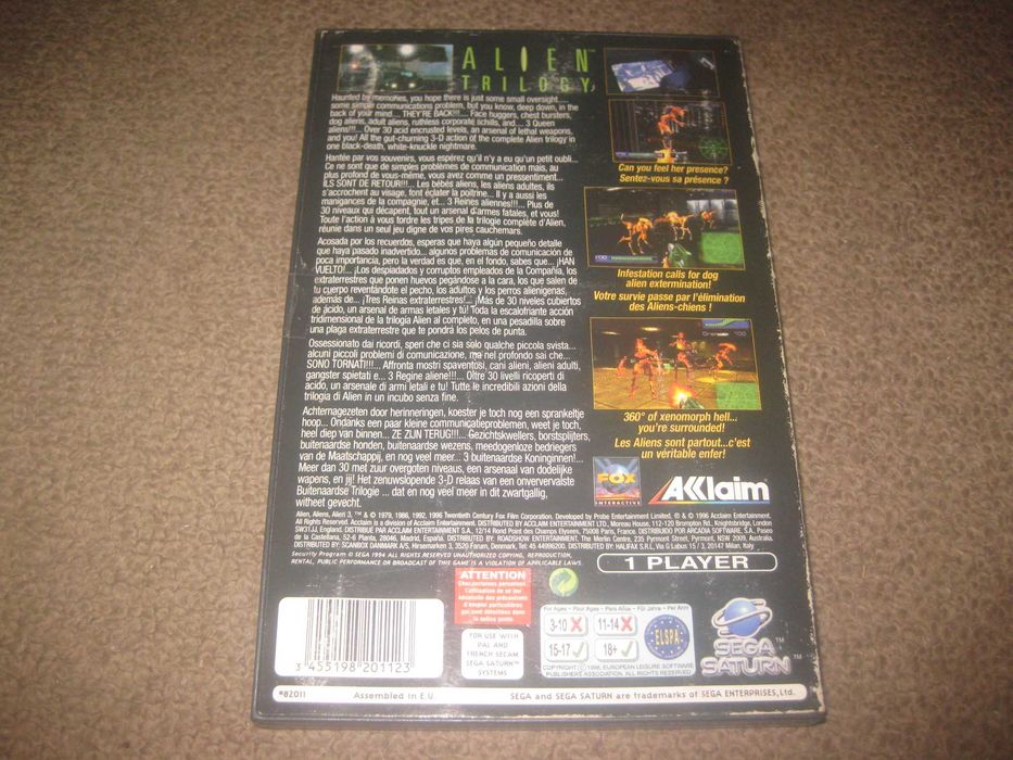 Jogo "Alien Trilogy" para Sega Saturn!