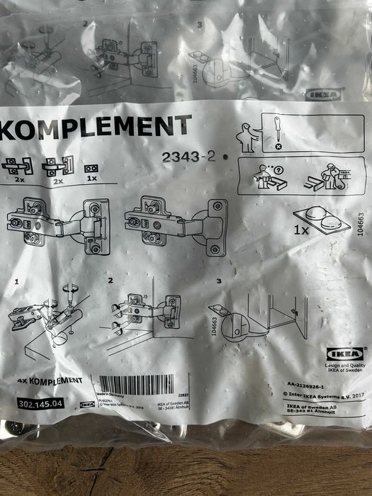 IKEA Komplement 302.145.04 - zawiasy do Pax - 14 kompletów