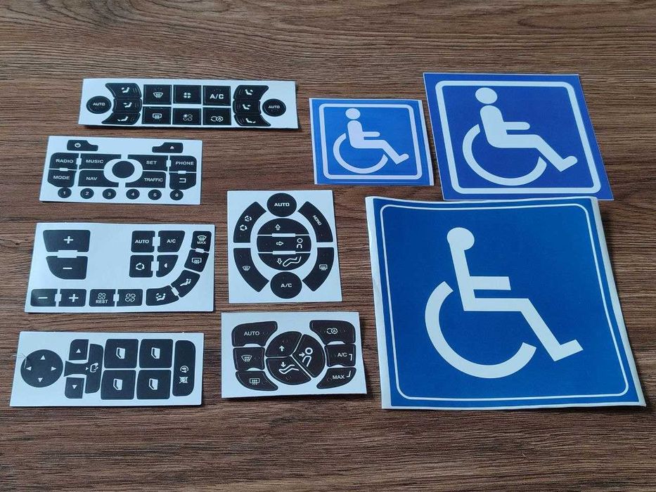 Наклейки на кнопки Renault VW Audi Mercedes Ford Citroen BMW Opel