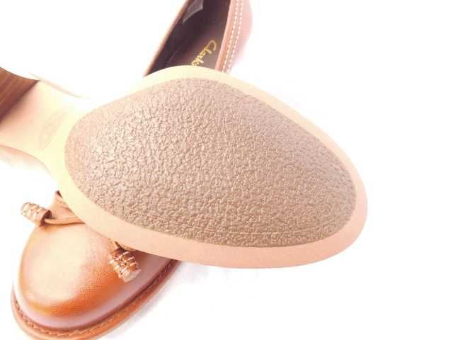 Clarks Bombay skórzane brązowe czółenka 39
