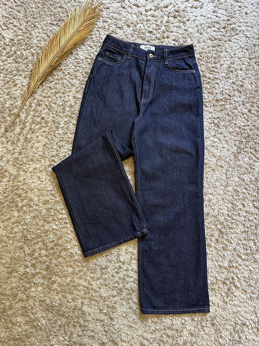 Джинсы с широкими штанинами широкие джинсы темно-синие джинсы wide-leg jeans