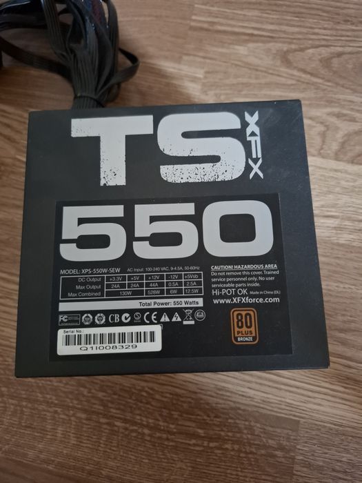 XFX TS 550W 80+ Bronze – Reliable Power Supply64730292229890120
