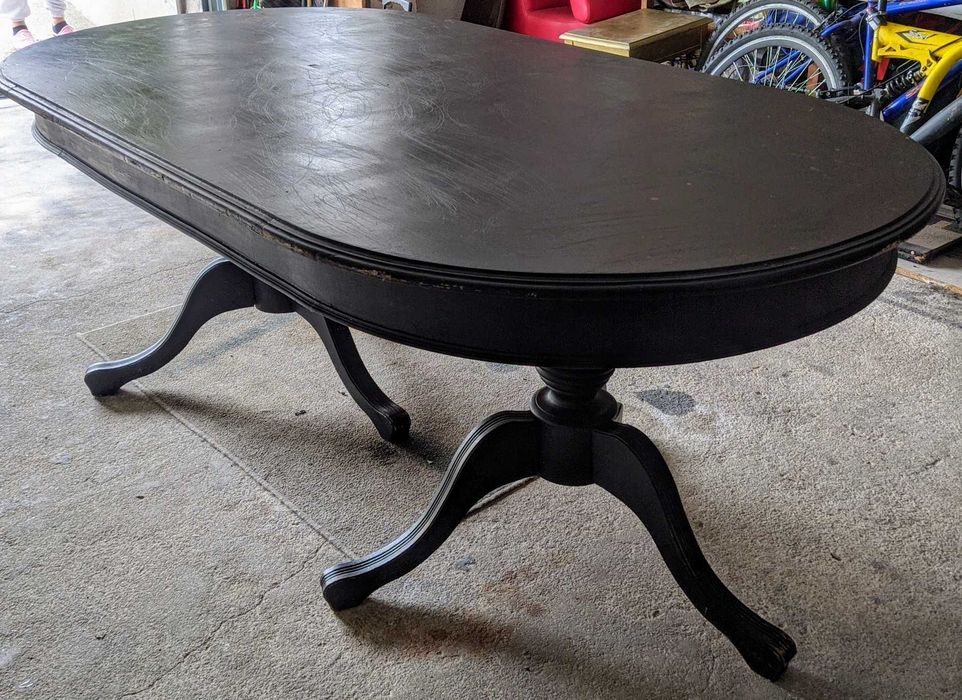 Mesa Madeira Preta com 5 Cadeiras Almofadadas | Entrega gratuita*