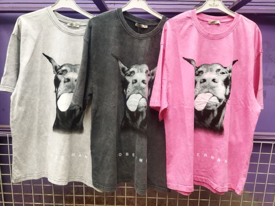 Жіноча футболка тай дай варенка сіра рожева