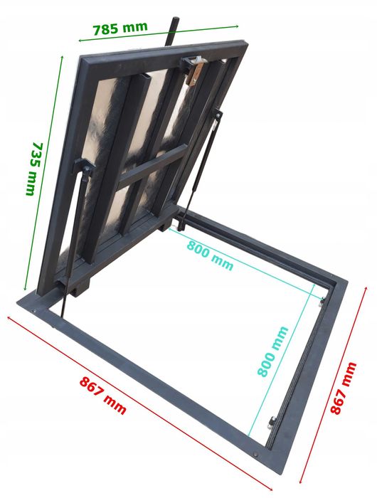 WŁAZ DO PIWNICY podłogowy rewizyjny wejście klapa do piwnicy 80 120