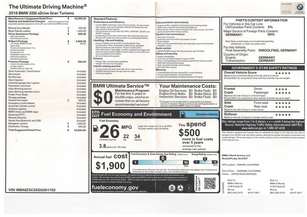 BMW GT 328 Xdrive 2015