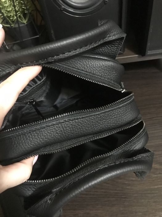 Кожаная мужская барсетка сумка. Сумочка из натуральной телячьей кожи.