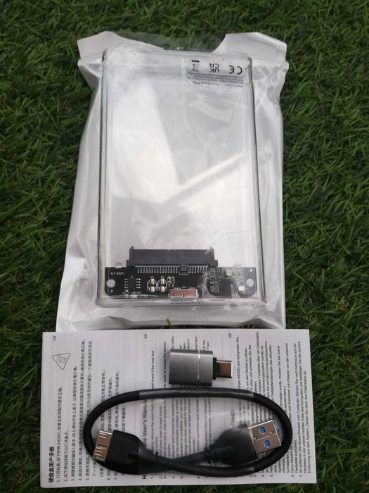 Caixa para disco externo sata ssd transparente