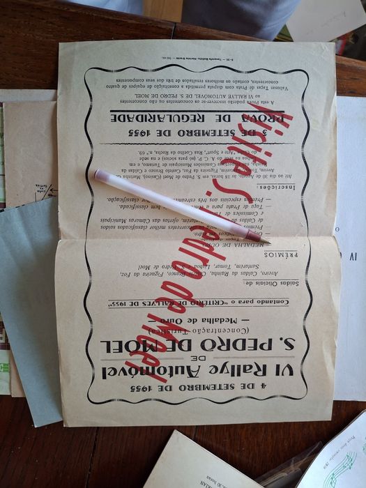 Sao Pedro De Moel 1956 Rallye folheto