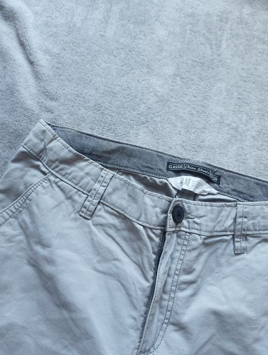 Szorty szare, spodenki na lato chinosy 158 h&m