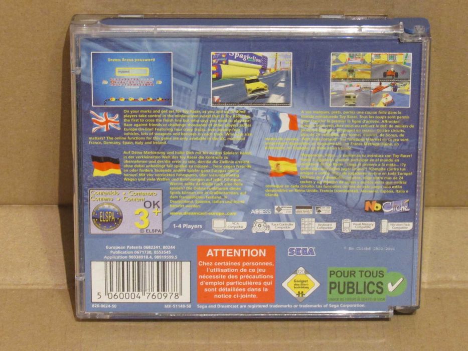 Jogo Sega Dreamcast Toy Racer completo