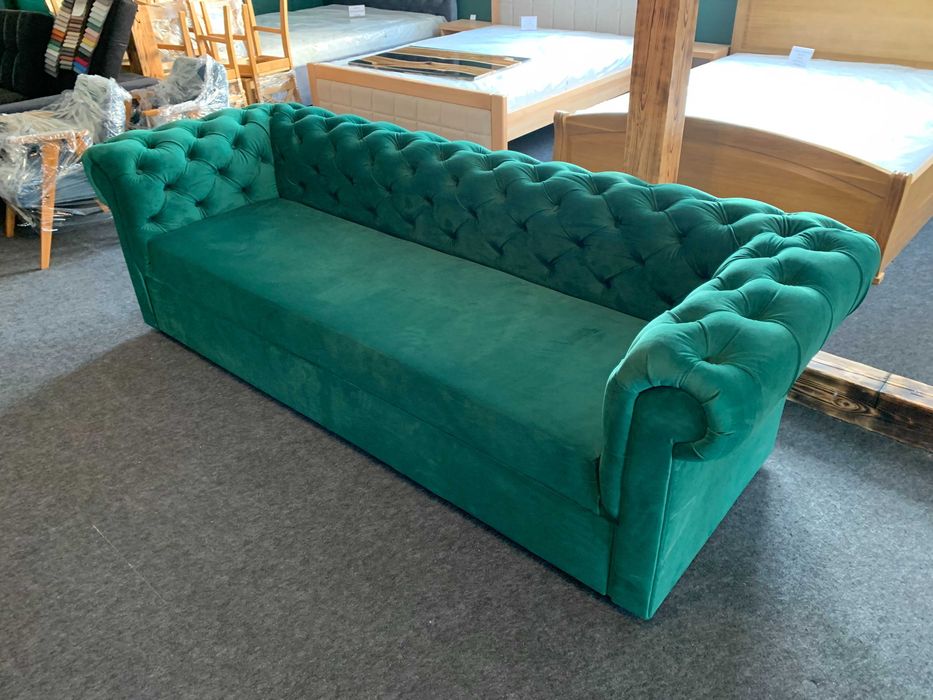 Chesterfield Sofa Trzyosobowa z Funkcją Spania
