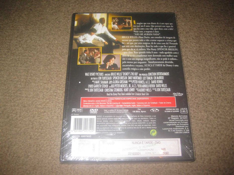 DVD "Nunca é Tarde" com Bruce Willis/Selado!