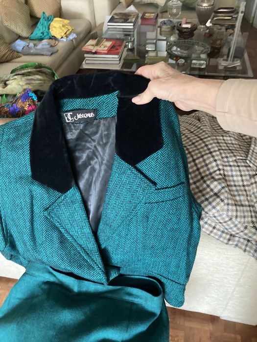 Casaco verde com veludo