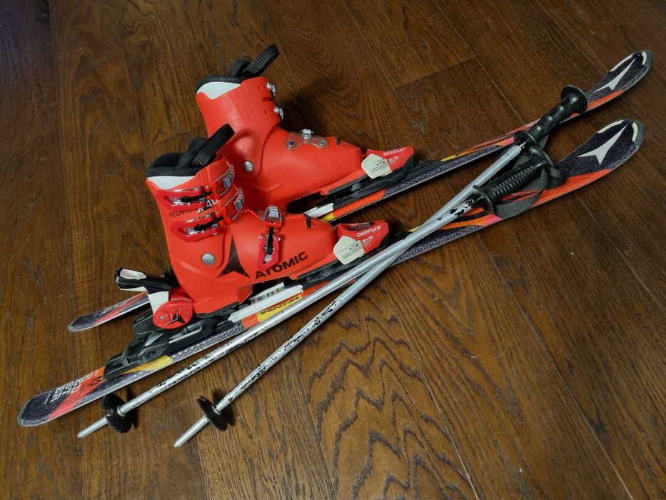 Narty Atomic 100 cm i Buty narciarskie Atomic 19 + kijki 75 cm gratis!