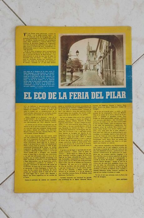 Revista Antiga, “El Ruedo”, Suplemento Semanal Tauromaquia