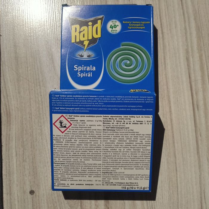 Raid spirala przeciw komarom 2 sztuki