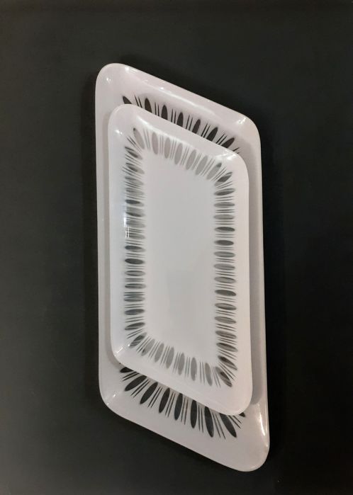 Patera, szkło białe,  komplet