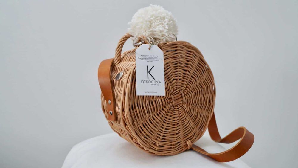 Torebka koszyk wiklinowy kokokurka