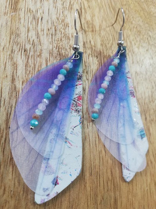 Kolczyki z włoskiej skóry skrzydła