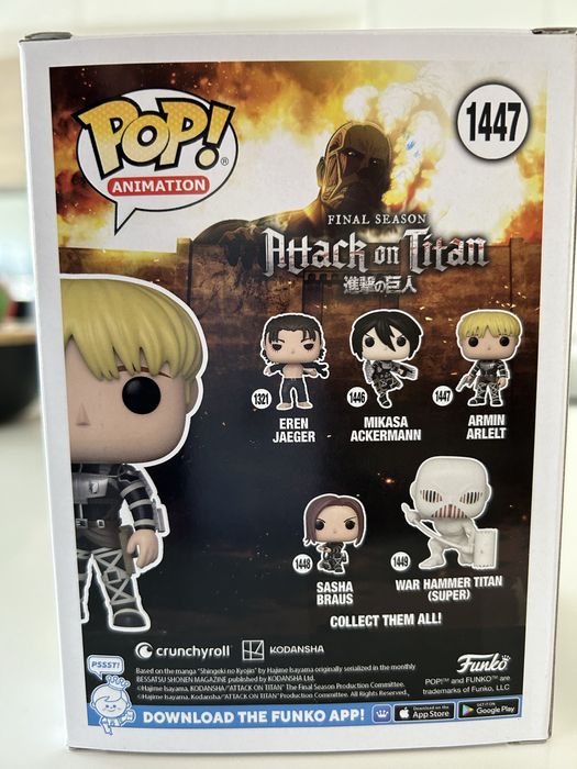 Funko Pop Attack on Titan (Armin Arlelt) (1447 Chase) - p/ incluídos