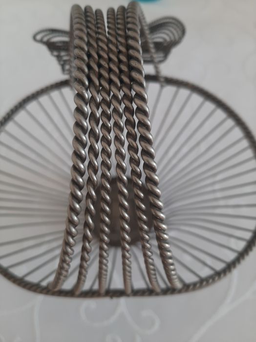 Koszyczek metalowy stary posrebrzany