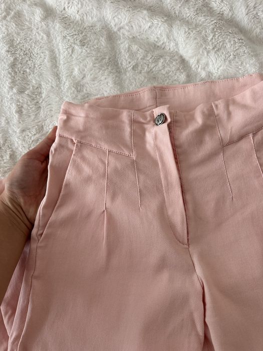 Рожеві джинси slim fit на високій посадці