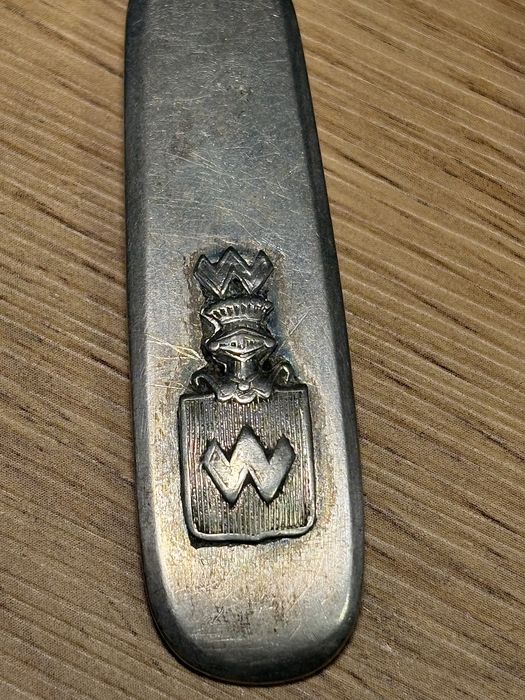 Srebra łyżeczka x 3 szt. Herb Abdank Srebro Kraków Austro-Węgry