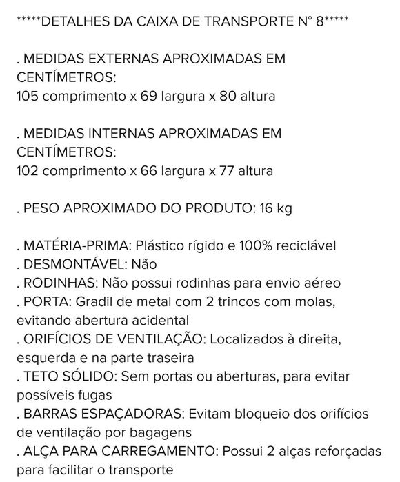 Caixa Transporte Cão