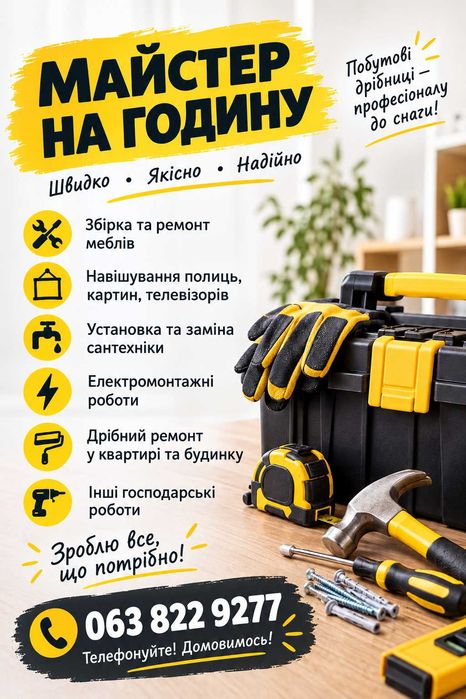 Муж на час все виды домашних работ