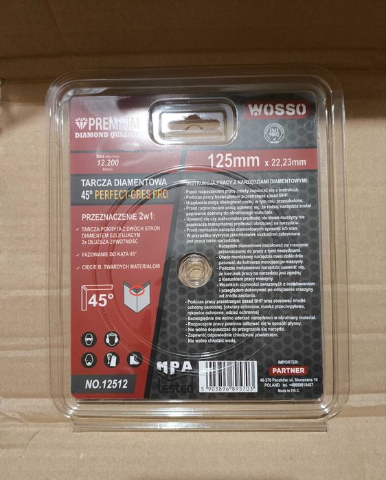 Premium Diamentową Tarcza 125 do Cięcia Pod Kątem 45 Stopni Gresu HIT