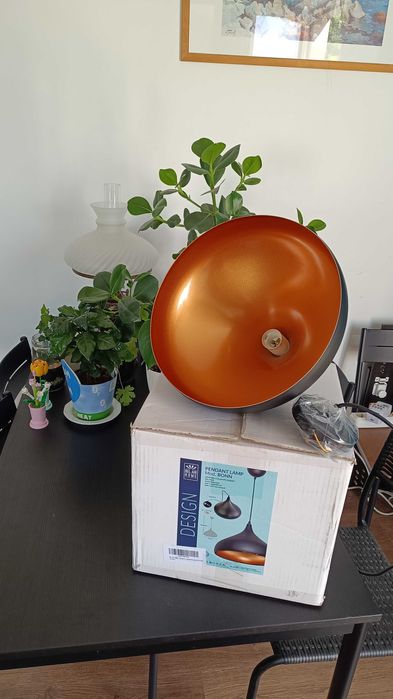Kurier GRATIS, Lampa wisząca vintage retro loft złoto czerń, E27