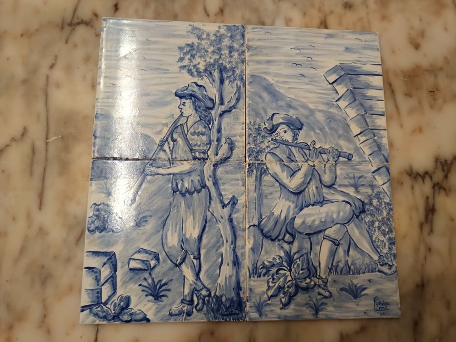 Quadro de azulejos pintados a mão