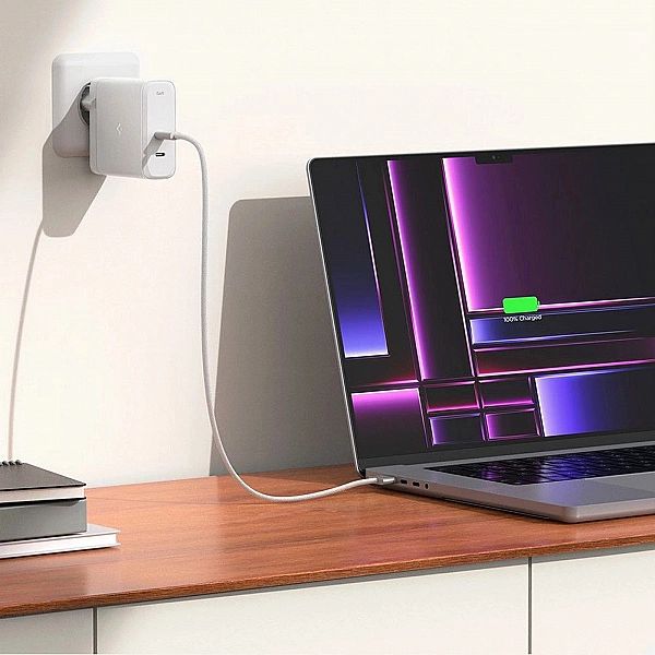 Spigen Arcstation Pro Gan-1402/2-Port Network Charger 140W White