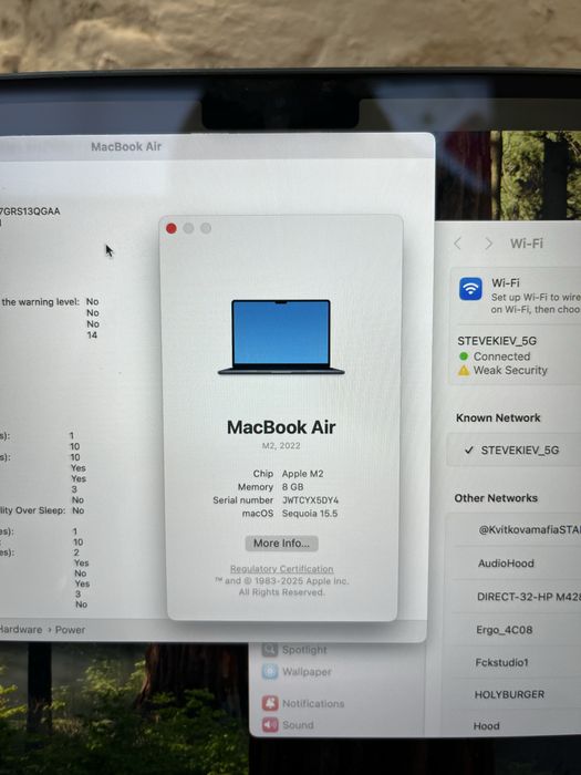 Б/У MacBook Air 13" 2022, M2, 8/256, Midnight (МАГАЗИН/ГАРАНТИЯ)