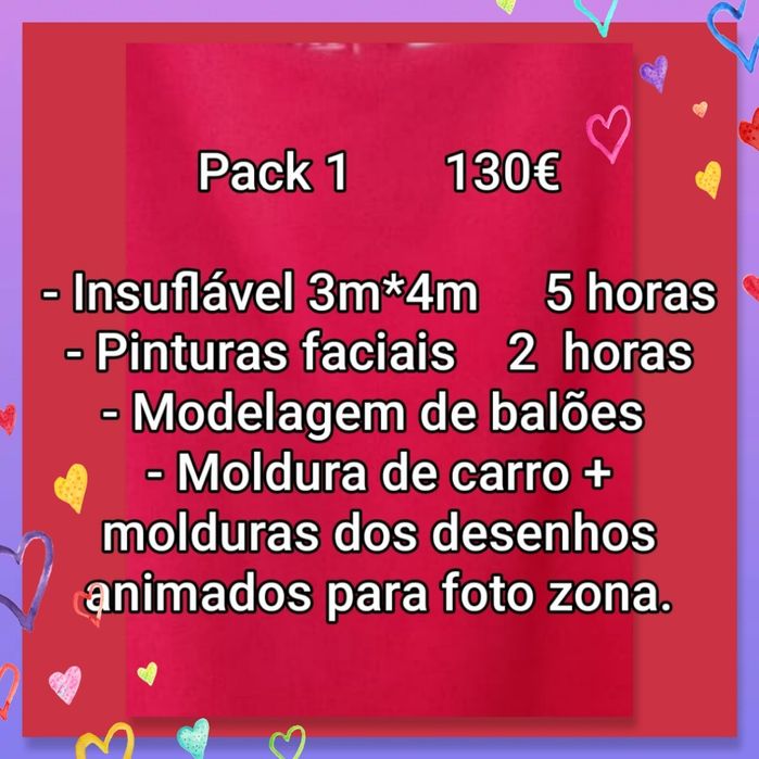 4 Pacotes festa infantil Almeirim Santarém