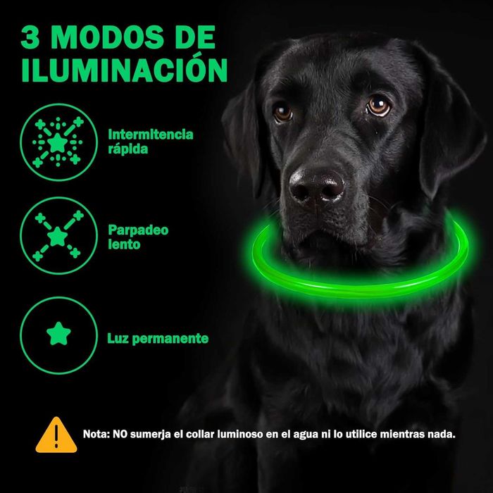 Nepfaivy LED Obroża Świecąca, dla Dużych i Średnich Psów, Zielona-B