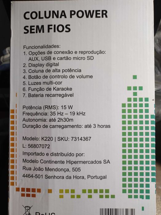 Coluna de Som sem fios WI-FI