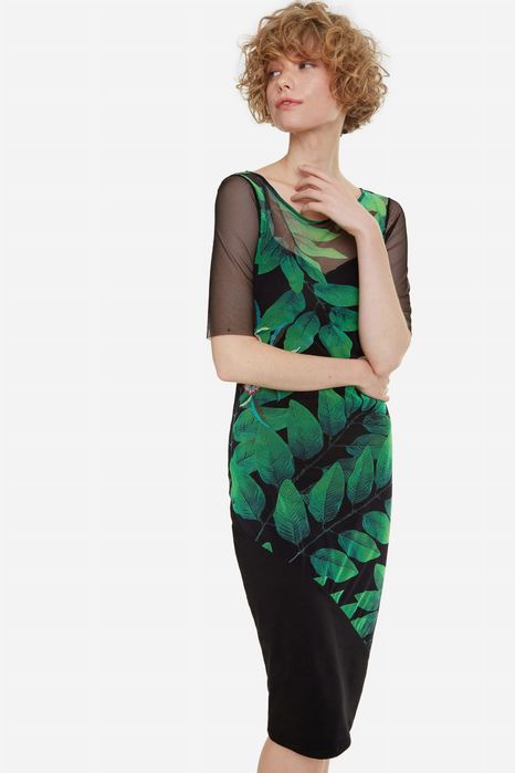 Sukienka z transparentnym dekoltem DESIGUAL S 36