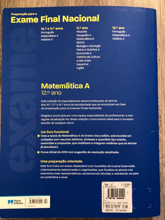 Livro de preparação para exame de matemática A