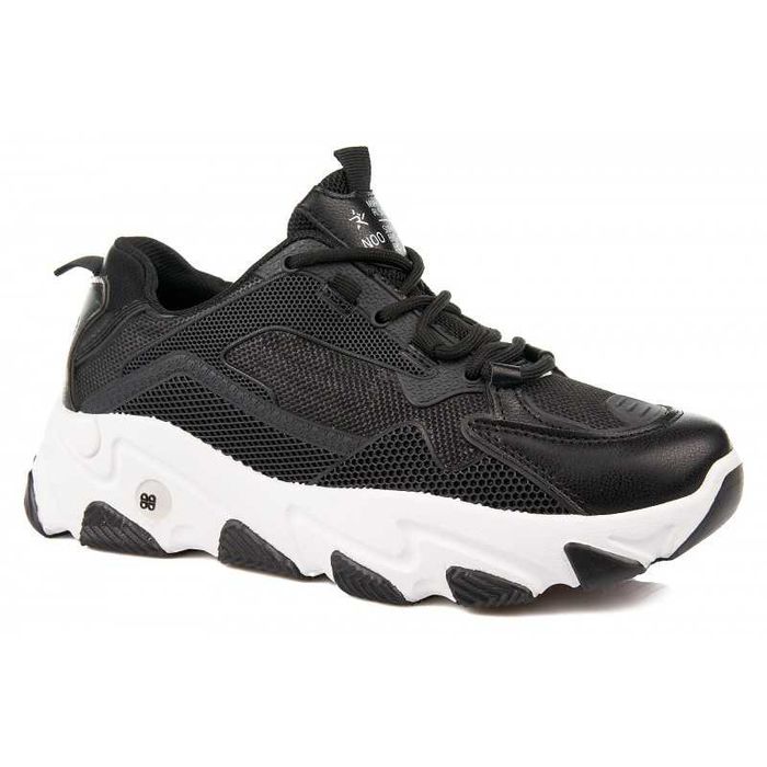 Sportowe sneakersy na grubej podeszwie czarne r 40