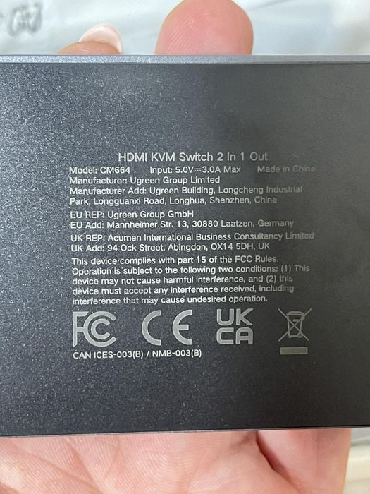 KVM-Перемикач Switch UGREEN 8K60Hz