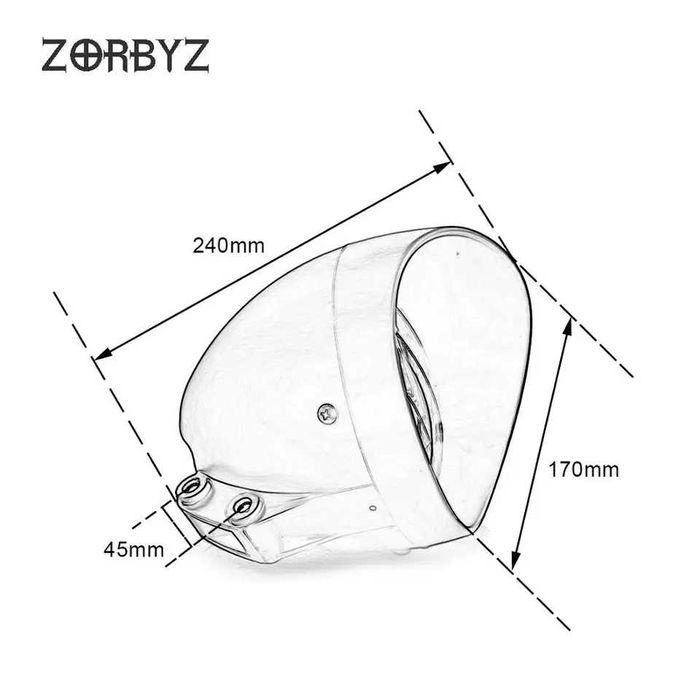 Мото фара универсальная на мотоцикл чоппер Honda Yamaha Geon Lifan