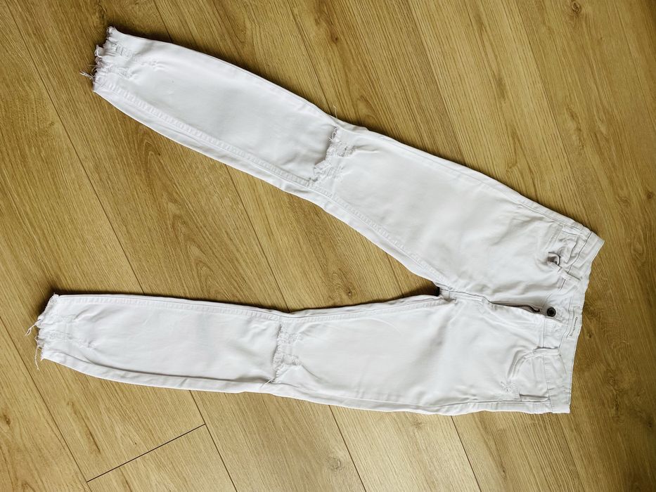 Spodnie dżinsowe białe S Queen Hearts