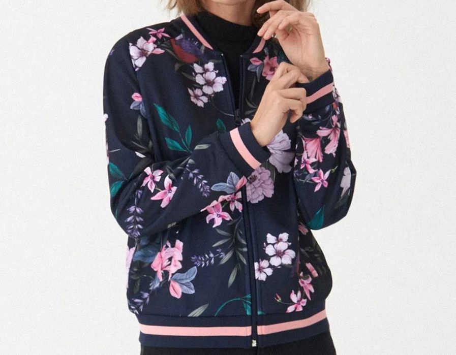 Bluza Kurtka Narzutka damska Bomberka Wzory Kwiaty House - S / 36