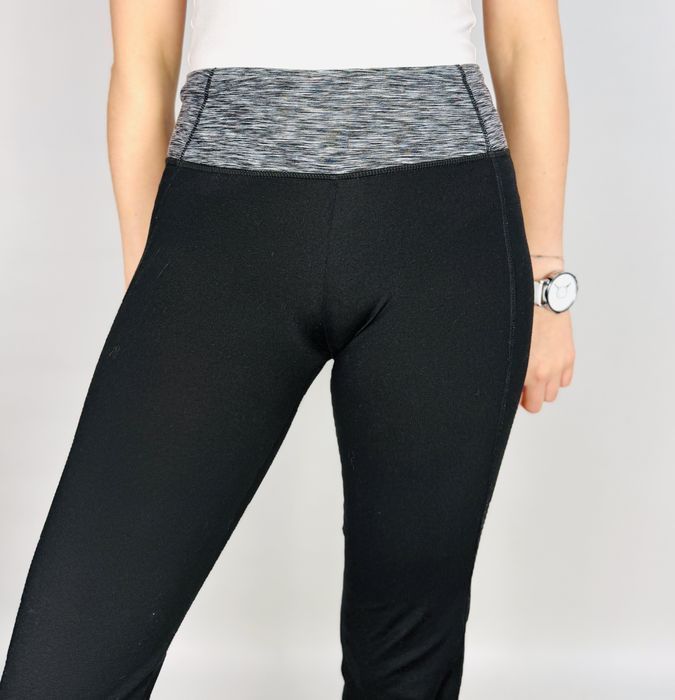 Czarne legginsy z melanżowym pasem XS 34 H&M