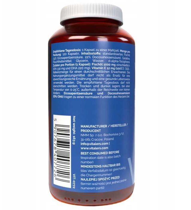 Омега 3 Форте 1000мг 120 капсул Vitalers Omega 3 Forte 1000mg 120